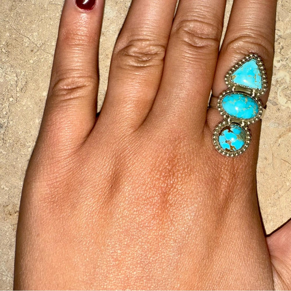 Bluebird Turquoise Adjustable Ring - image 1